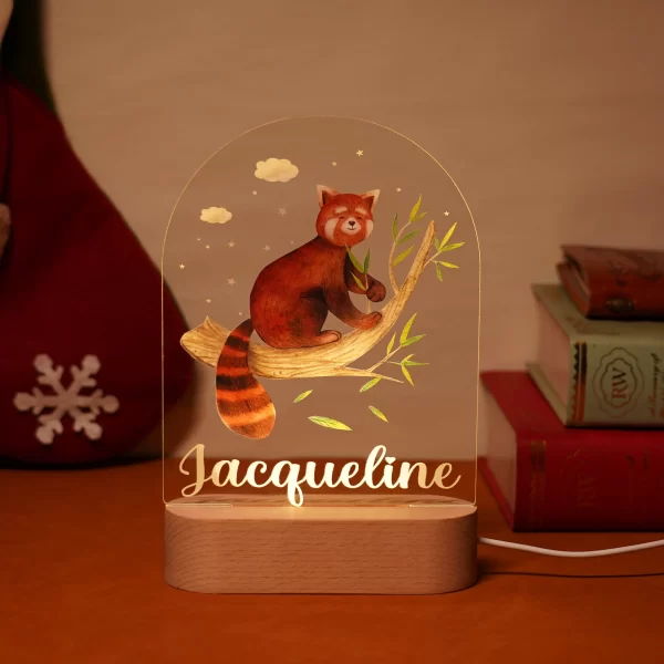 Personalised Baby Name Light - Red Panda