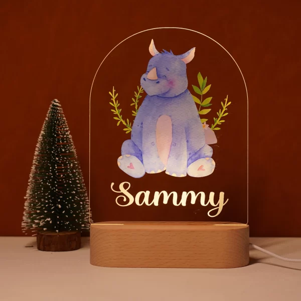 Personalised Baby Name Light - Rhino